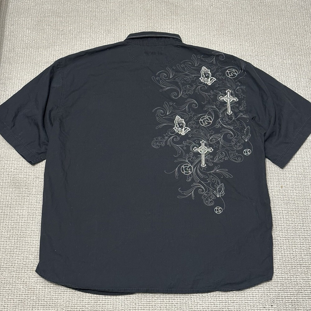Y2K G-unit Clothing Co Men's Sz 3XL Button Down Short Sleeve Heavyweight Hip Hop